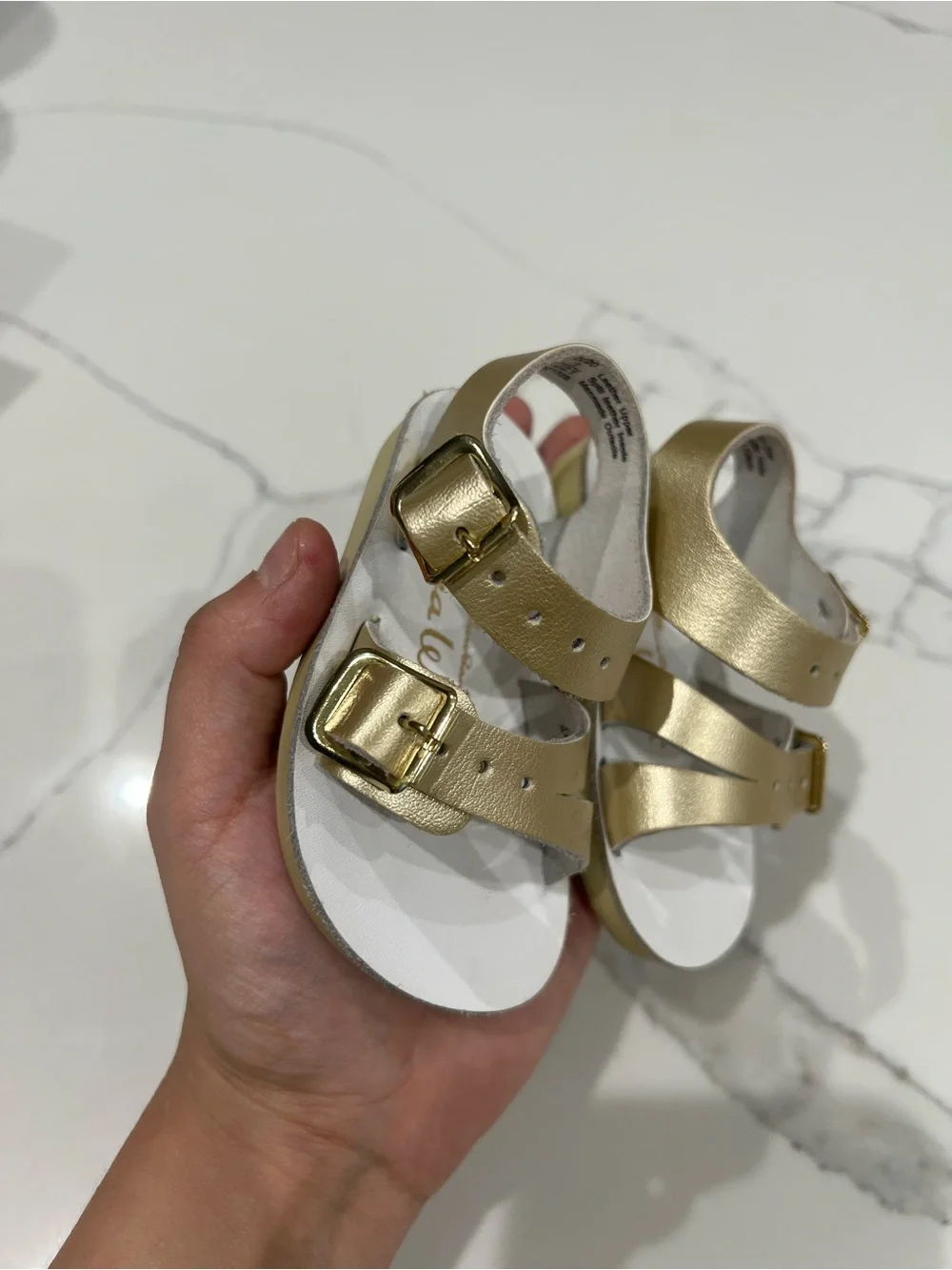 Salt-Water Sandals Original Gold Metallic Leather Strappy Sandals